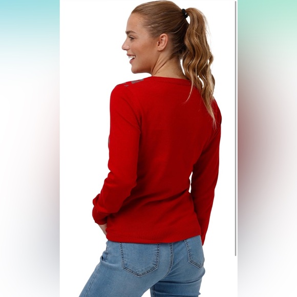 FOCO NFL Womens NFL Team Logo Ugly Holiday V-Neck Sweater - Picture 4 of 10